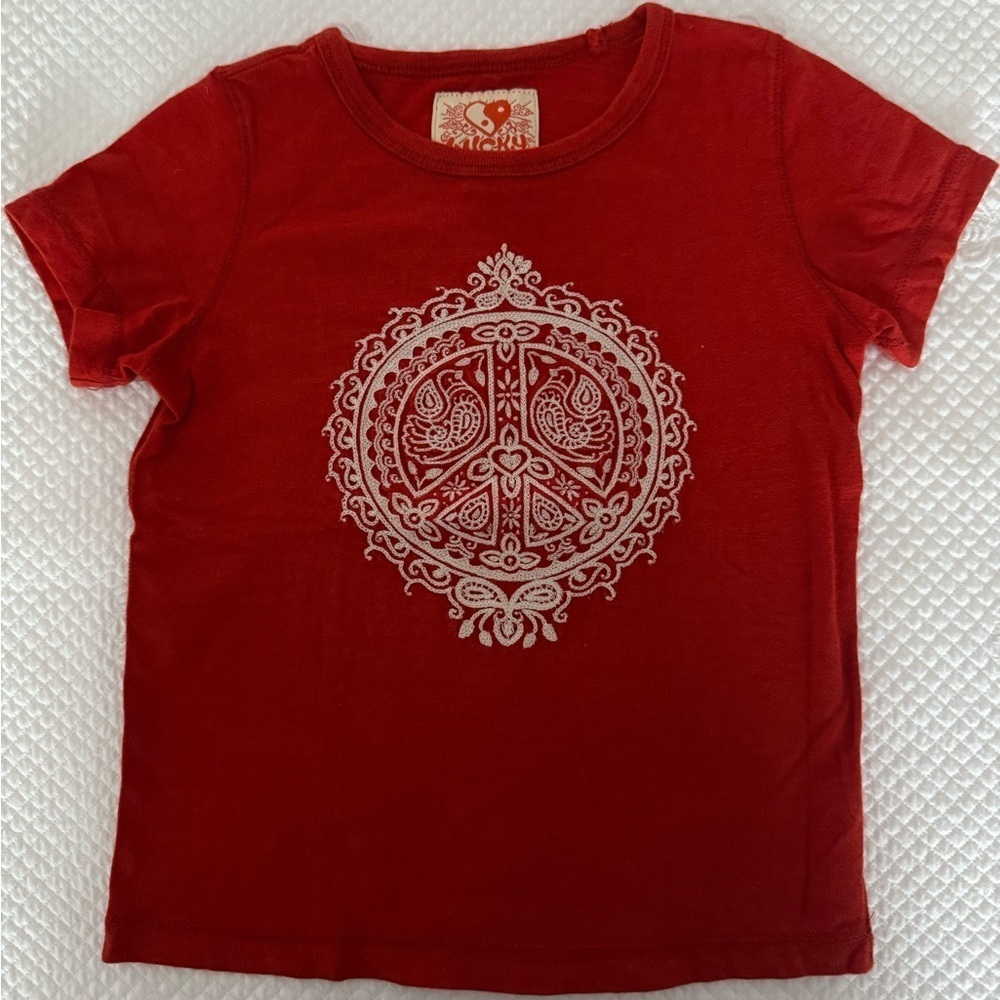 Red Peace Sign Kids T-Shirt